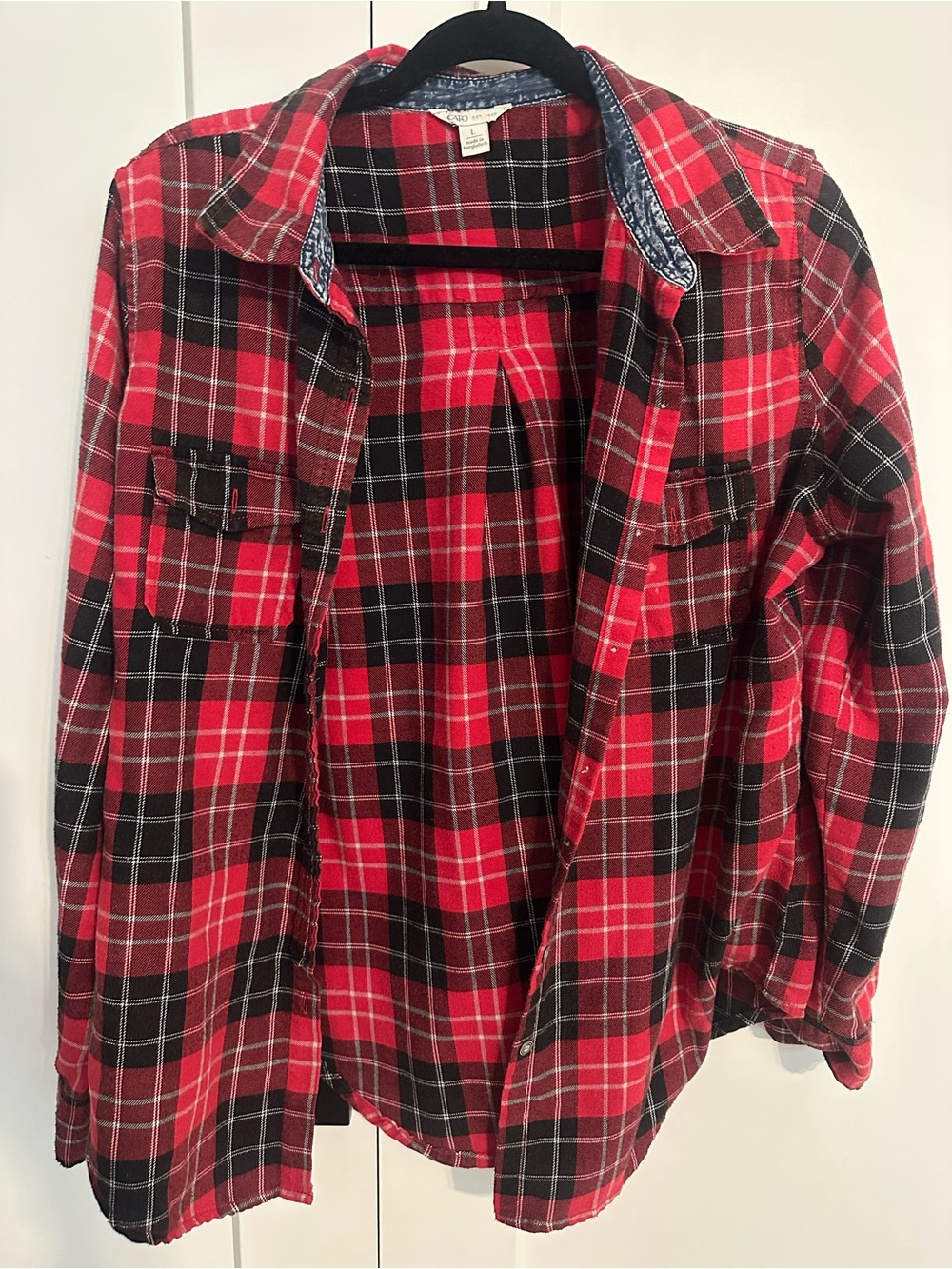 Cato Red and Black Plaid Shirt